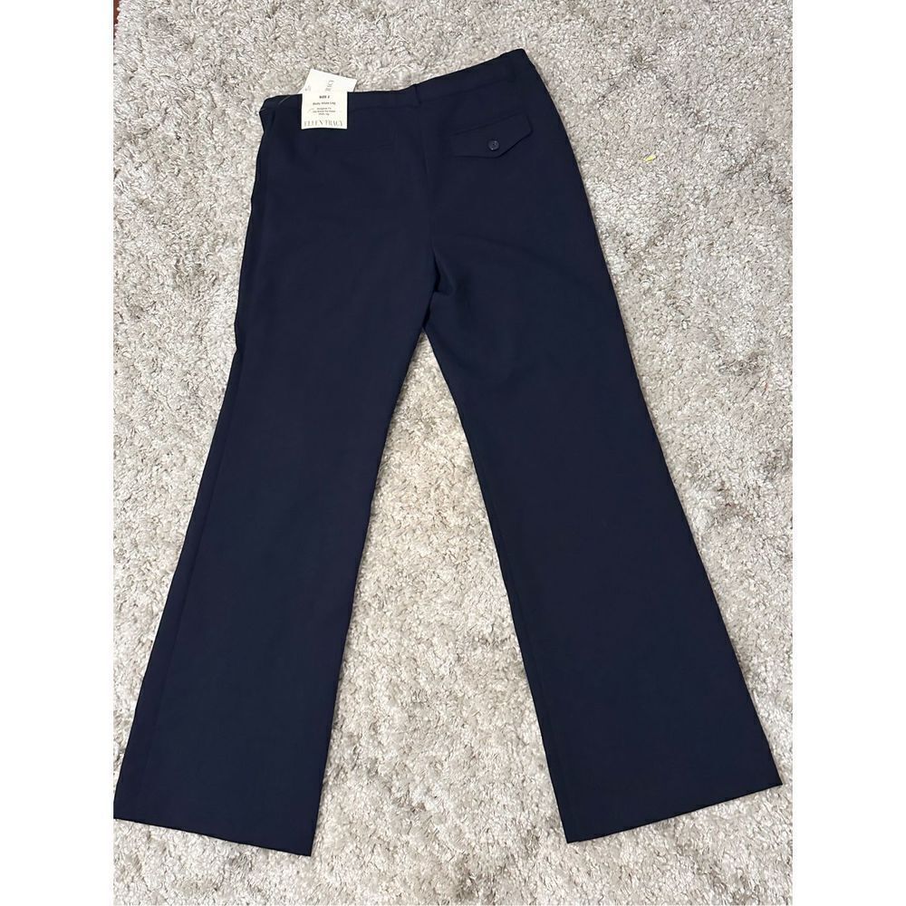 NEW WITH TAGS NWT Ellen Tracy Betty Wide Leg Dress Pants NAVY BLUE SIZE 2 - Picture 7 of 9